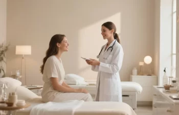 Patient consulting with physician in a medical spa setting, emphasizing personalized care in weight loss programs.